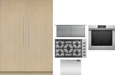 6 Piece Package Includes Refrigerator, Freezer, Cooktop, Wall Oven, Hood And Dishwasher